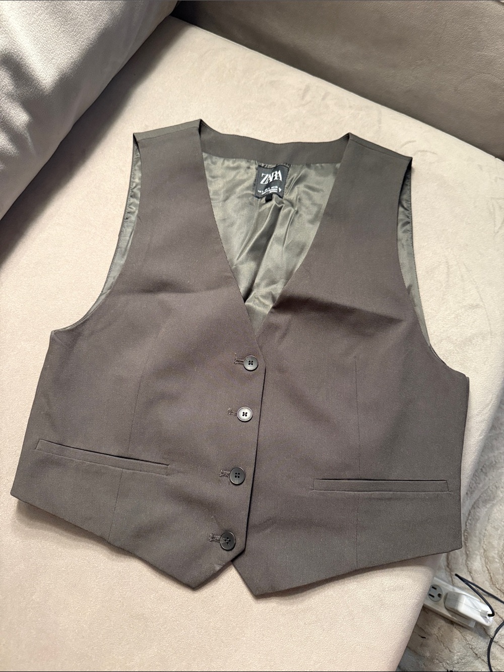Zara Women's Dark Gray Tailored Vest